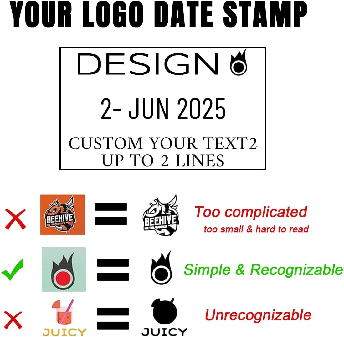 Custom Date Stamp with Personalized Text, Professional Self Inking - 4 Sizes 5 Color Inks Refill, for Paid Received Entered Stamper