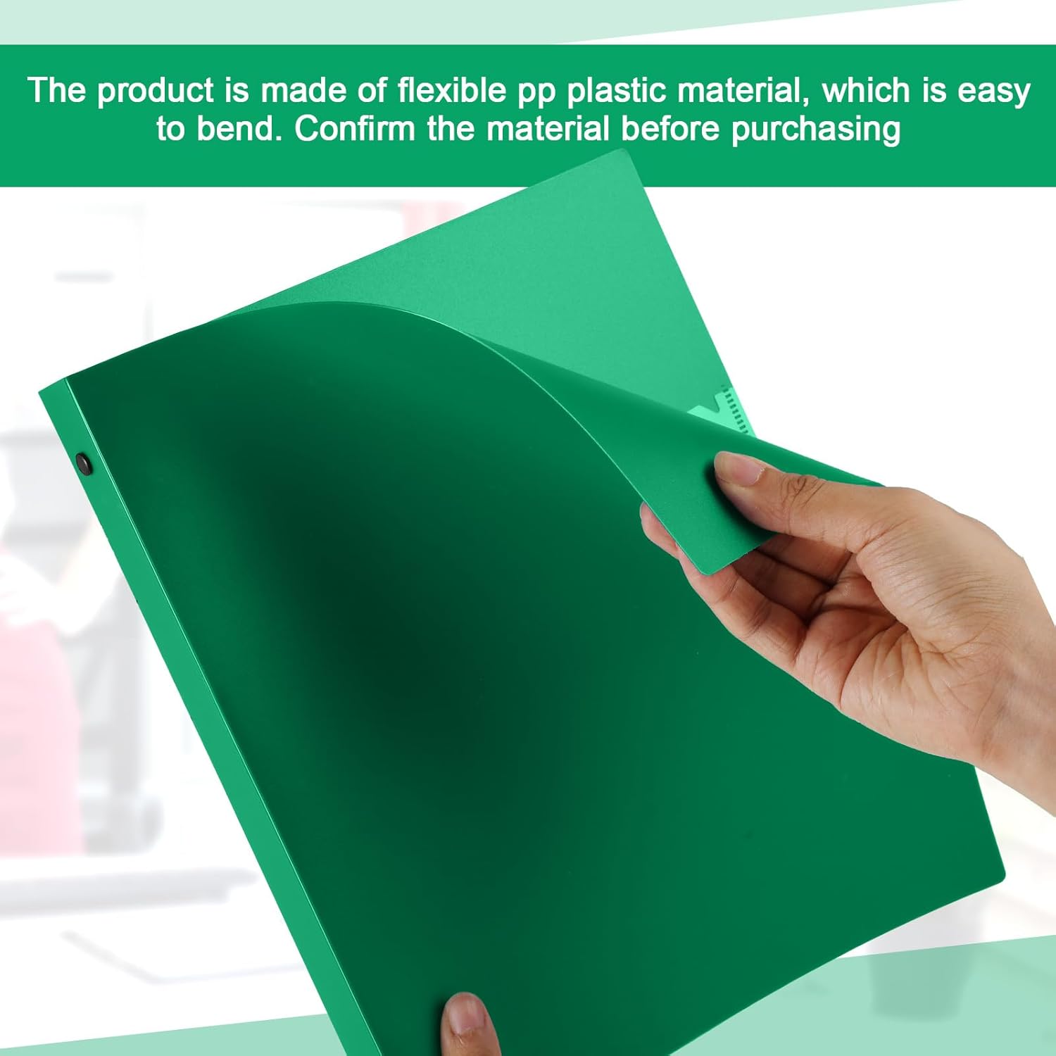 36 Pcs 1 Inch 3 Ring Plastic Binder Flexible Binders Bulk Fits Letter Size 8.5'' x 11'' Paper Holds up to 225 Sheets with 1 Pockets Versatile Binder for School Office Home (Green)