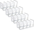 Marte Vanci Clear Acrylic File Sorter, Sturdy Desk File Organizer Shelf Book Holder Purse Handbag Clutch Divider File Folder Rack for Letter Cookbooks Home Office Kitchen Supplies 4 Sections (4 Pcs)