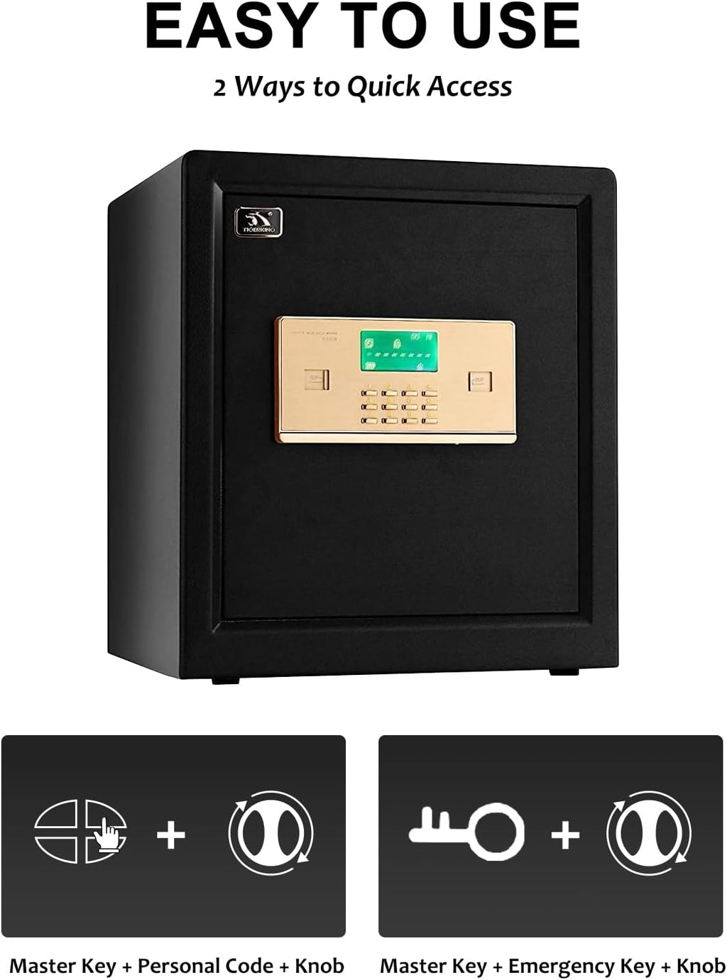 TIGERKING Safe Box,1.5 Cubic Feet Big Home Safes with Digital Lock for Home and Office