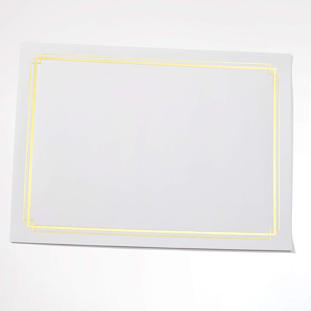 PaperDirect White Specialty Certificates, Gold Foil Border on 38lb Certificate Paper, 8.5 x 11 Inches, Laser and Inkjet Compatible, 30 Count, For School, Work, Diplomas & Award Certificates