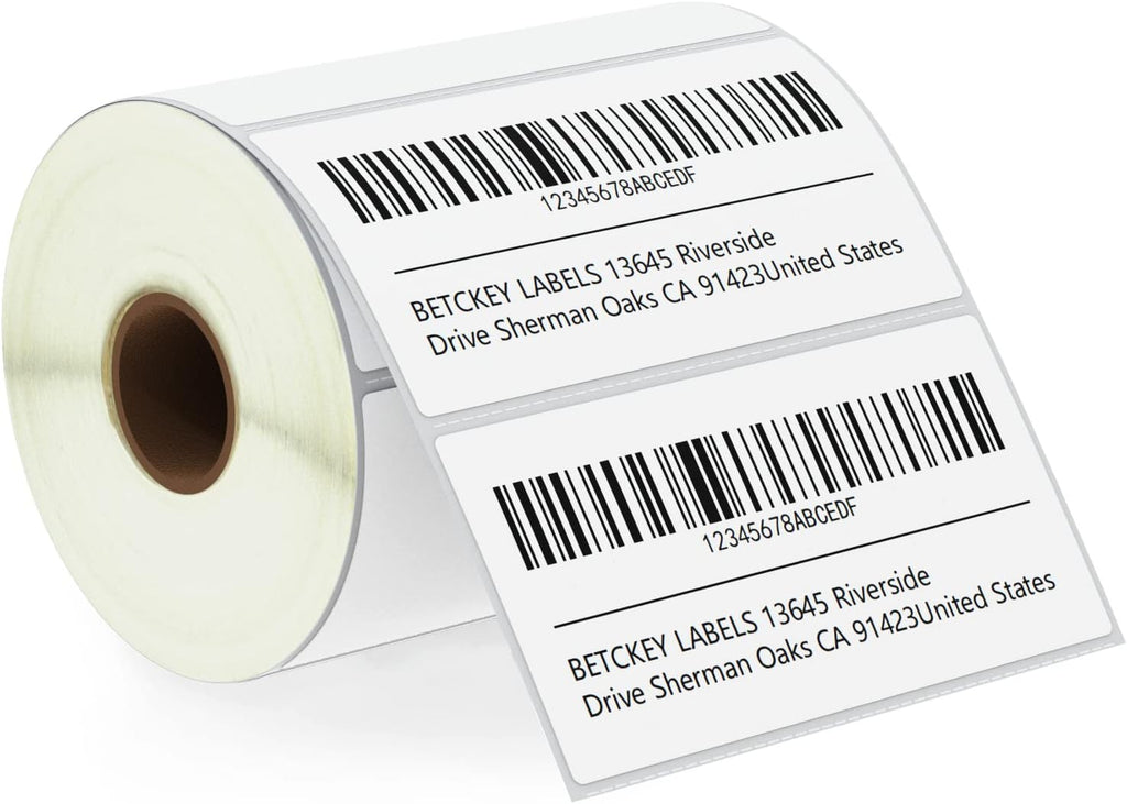 BETCKEY - 4" x 2" (102 mm x 51 mm) Barcode Shipping & Multipurpose Labels Compatible with Zebra & Rollo Label Printer,Premium Adhesive & Perforated [1 Rolls, 750 Labels]
