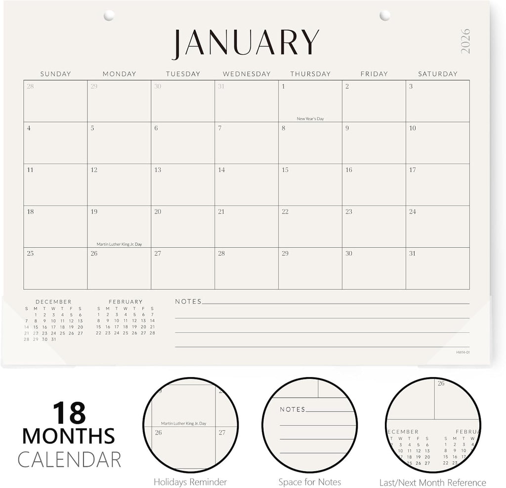 Jotsome Desk Calendar 2025-2026, Desk Pad Calendar From Now to December 2026 14x10.5 inch, Desk Blotter Calendar for Home and Office, Easy Planning