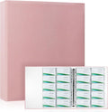 BYSTER A4 Business Card Organizer, PU Leather Card Binder with 30 Pack Sleeves (600 Pockets), Business Card Holder Book for Credit Cards, Membership Cards, and More - Pink