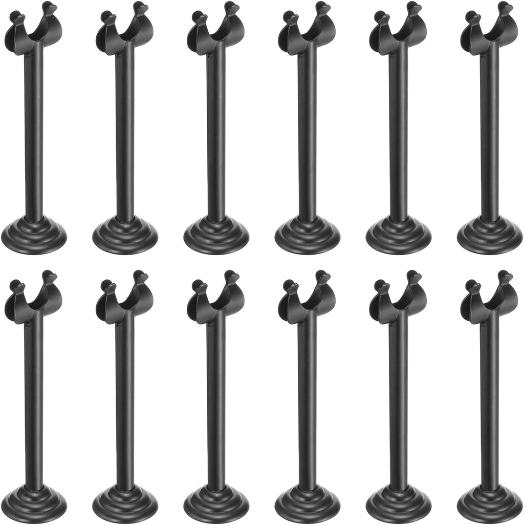 MECCANIXITY 12Pcs Table Number Holder 3.15 Inch Place Card Holder Picture Holders Black Table Sign Holders for Wedding Anniversary Birthday Party