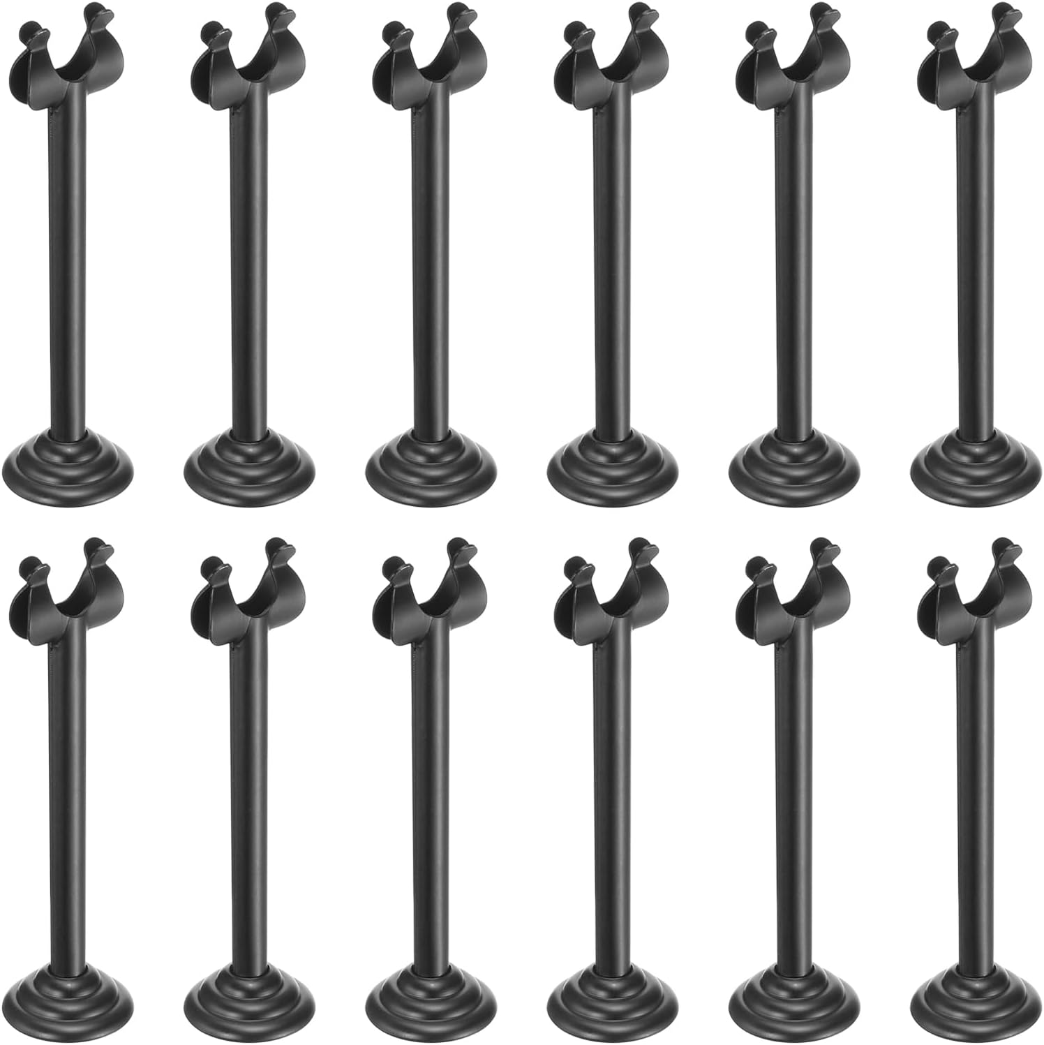 MECCANIXITY 12Pcs Table Number Holder 3.15 Inch Place Card Holder Picture Holders Black Table Sign Holders for Wedding Anniversary Birthday Party
