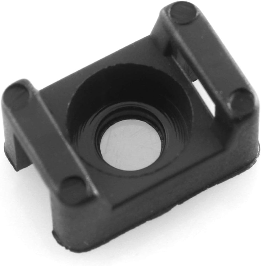 DGZZI Saddle Wire Holder 100PCS Black 4.5mm Width Screw Type Saddle Shape Cradle Tie Mounts Bases Clips Cable Holder