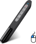 DinoFire Wireless Presenter Remote with Air Mouse, RF 2.4GZ USB Rechargeable Presentation Clicker and Pointer Powerpoint PPT Slide Clicker for Laptop/Computer/MAC