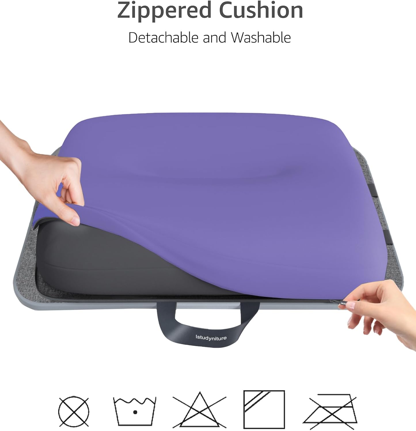 Lap Desk with Washable Cushion – Fits up to 15.6-Inch Laptops – Portable Laptop Desk & Stand – Bed desks & Tray for Writing, Reading, Working, Gaming on Bed, Couch, Floor – Istudyniture-Small, Purple