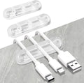 SOULWIT Cable Holder Clips, 3-Pack Cable Management Cord Organizer Clips Silicone Self Adhesive for Desktop USB Charging Cable Nightstand Power Cord Mouse Cable Wire PC Office Home
