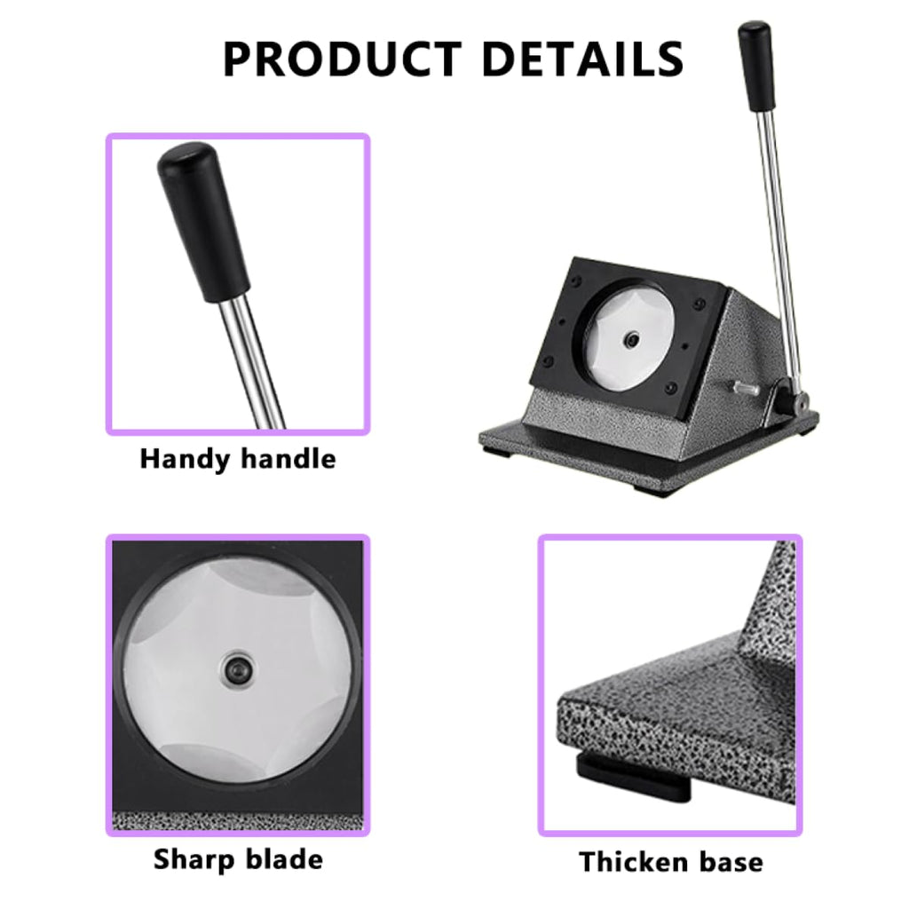 Pin Button Paper Cutter,Manual Circle Paper Cutter Tool, Graphic Punch Die Cutter,for Button Maker Machine. (86mm Circle Cutter, Cut for 75mm)