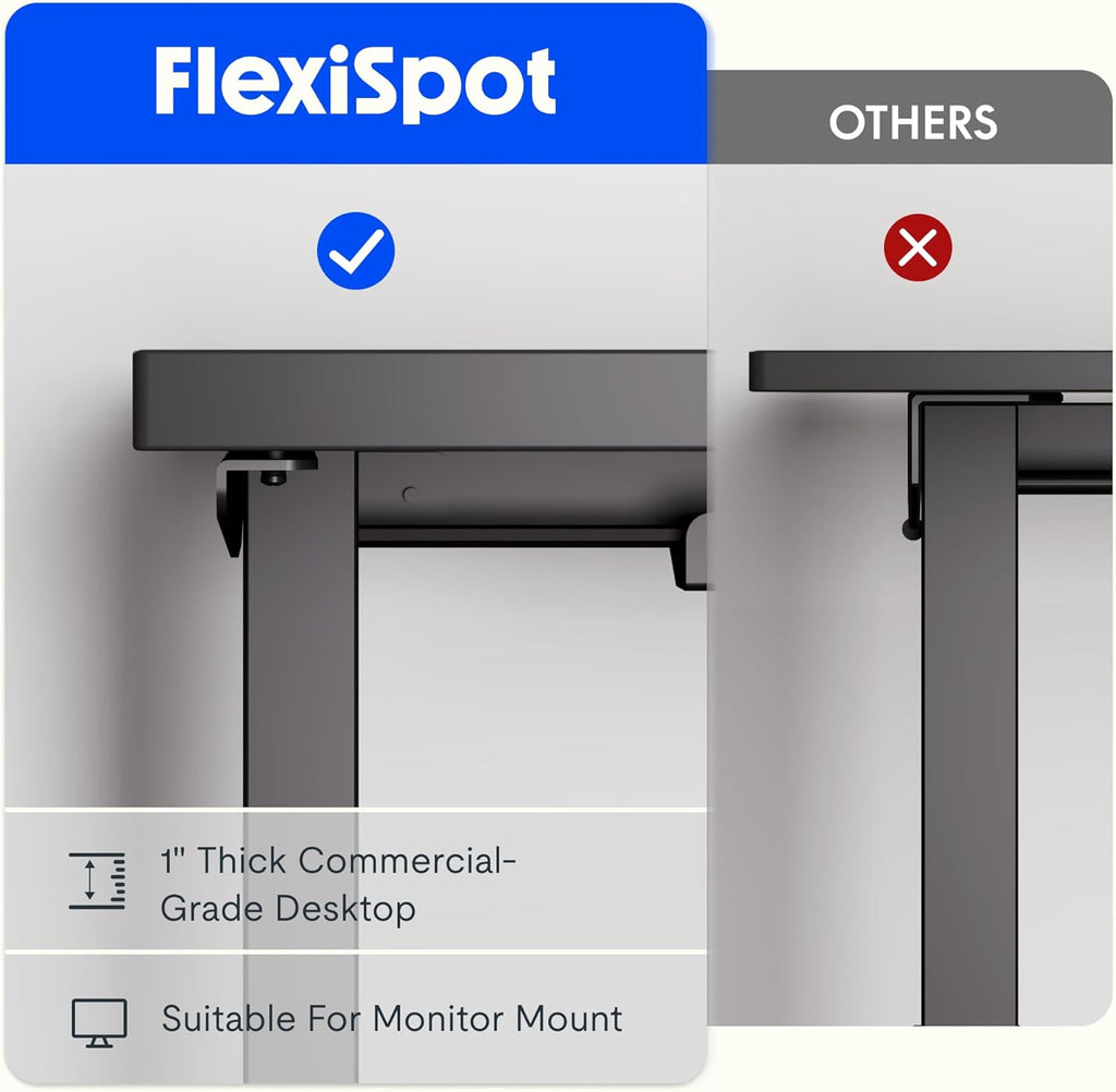 FLEXISPOT L Shaped Standing Desk, 71 x 63 Inch Electric Height Adjustable Corner Desk, Sit Stand Computer Workstation, Preset Controller, Home Office, Black Frame with Rustic Brown Top