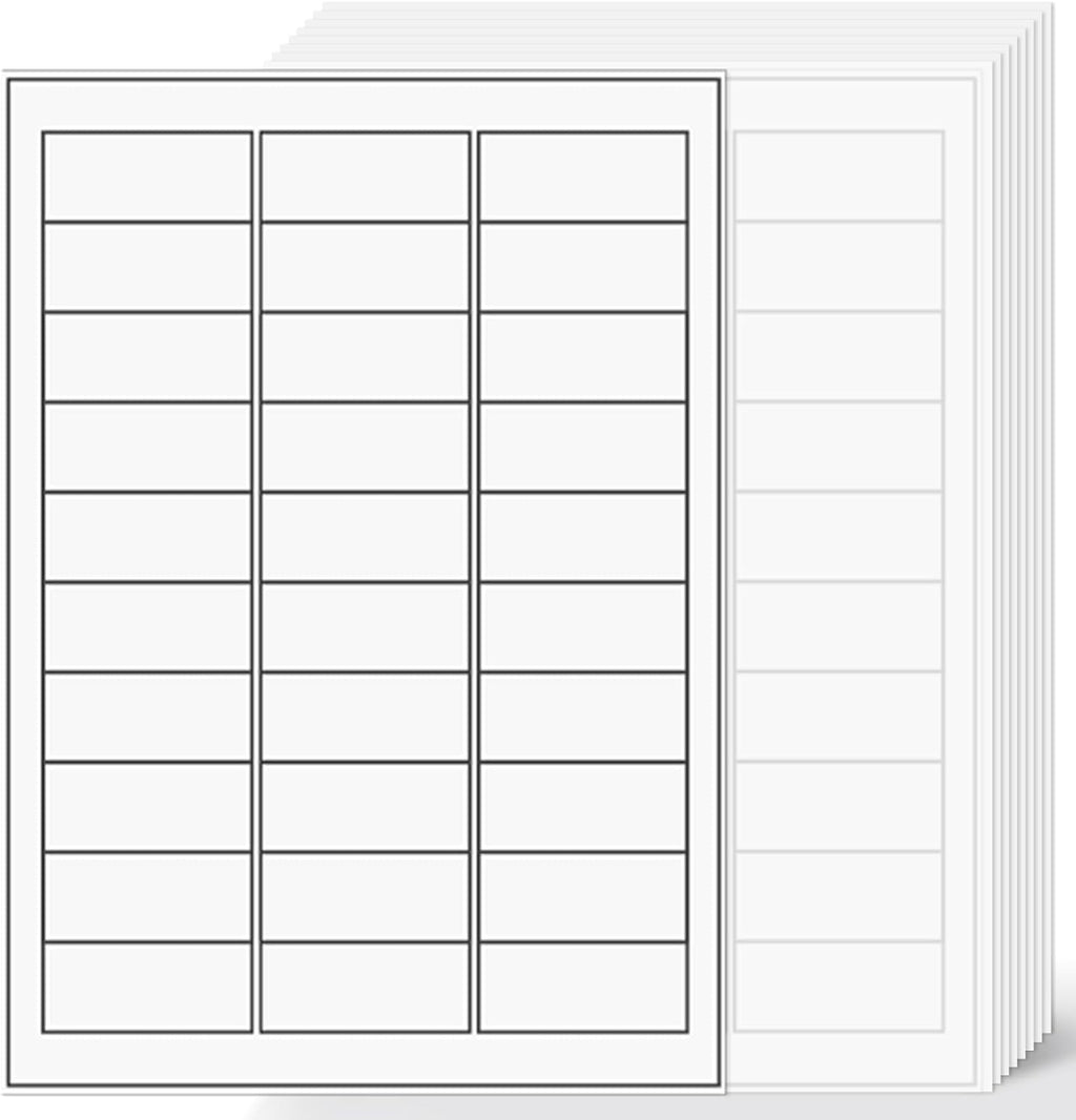 1" x2-5/8 Shipping Address Labels, Blank Mailing Labels, 30-UP White Self-Adhesive Name Tag Stickers for Inkjet and Laser Printer [100 Sheet 3000 Labels]