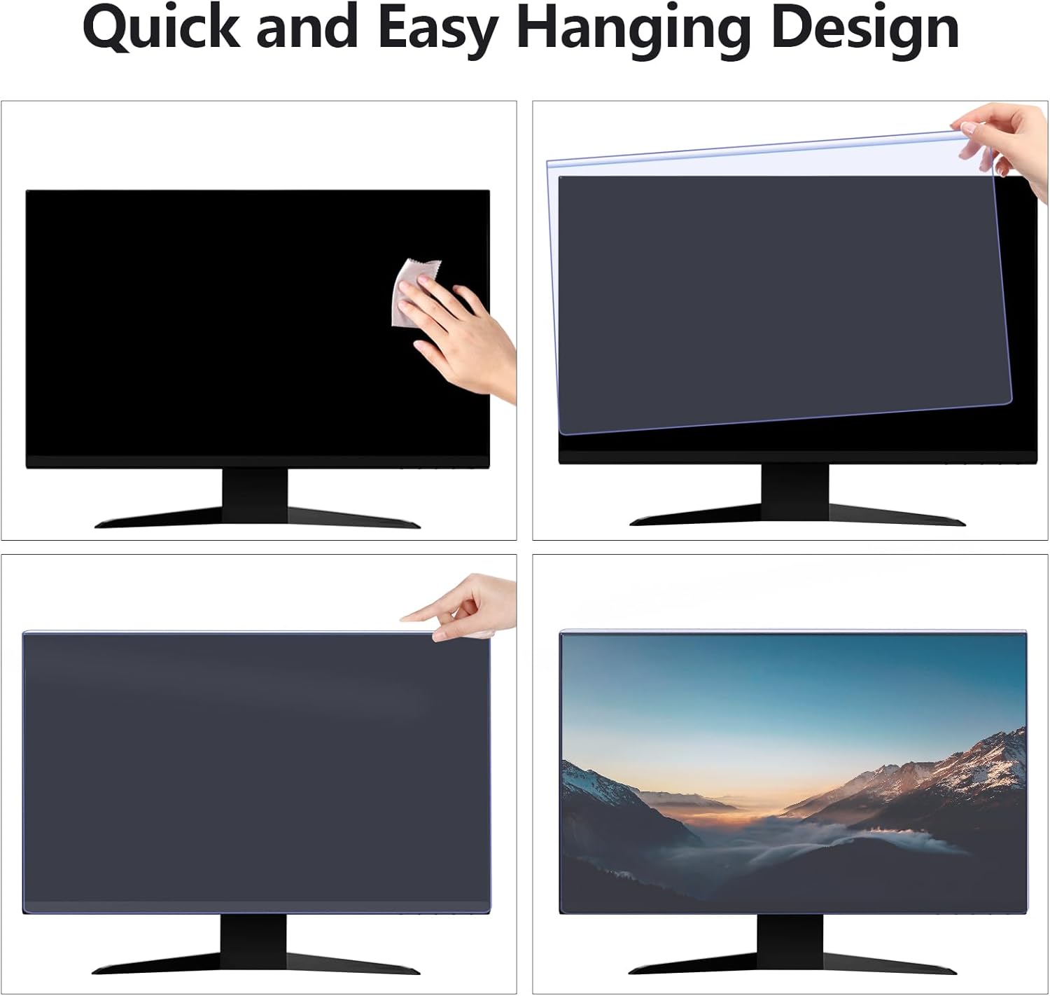 Anti Blue Light Screen Protector for 20, 20.2, 21.5, 21.6, 22 Inches - 16:9 / 16:10 Aspect Ratio Computer Monitor Hanging Type Blue Light Blocking Filter Anti Scratch Eye Protection Shield for Desktop Computer(BL HT 22 Inches)