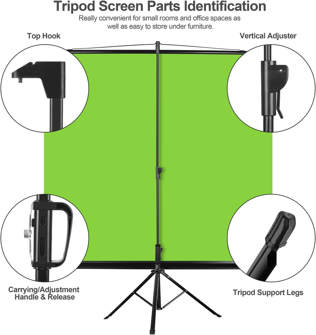 EMART 107" Green Screen Stand, Professional Chromakey Background with Auto-Locking Frame, Collapsible Portable Backdrop with Adjustable Tripod, Fast Fold Designed for Game, Stream, Video
