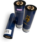 12 Rolls Wolfbarco 4.33" x 243' (110m x 74m) Black Standard Full Resin Thermal Transfer Ribbon Compatible with Zebra Printers