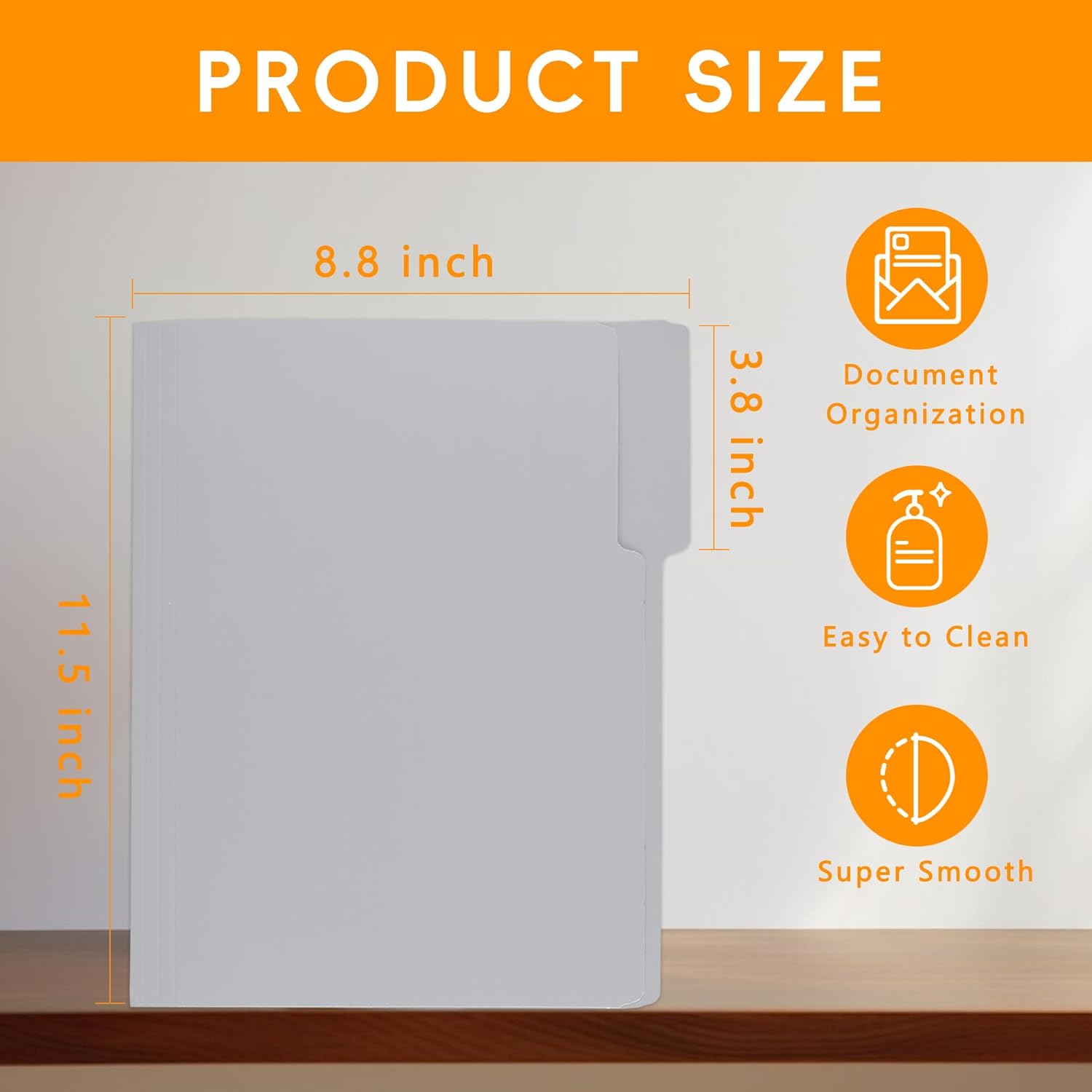 100 Packs File Folder,Grey File Folders Letter Size,1/3-Cut Tabs,8.5x11 Inch File Folders for Office,School and Home,Organizer Documents