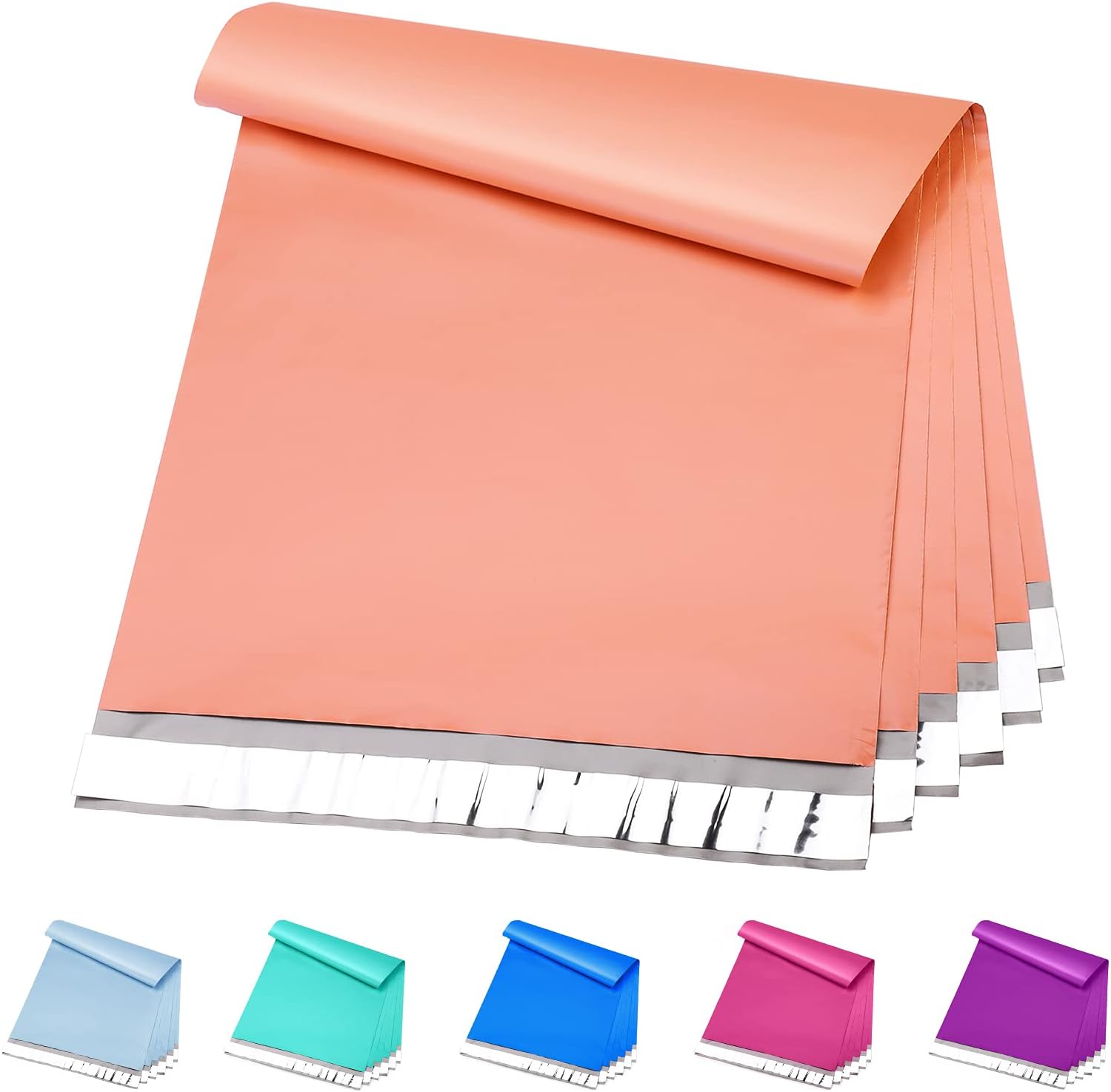 Metronic Poly Mailers 12x15.5 200 Pack, Medium Shipping Bags for Clothing, Self Seal Mailing Bags, Tear-Proof Shipping Envelopes for Small Business, Boutique, Postal Bags Poly Bags in Peach Pink