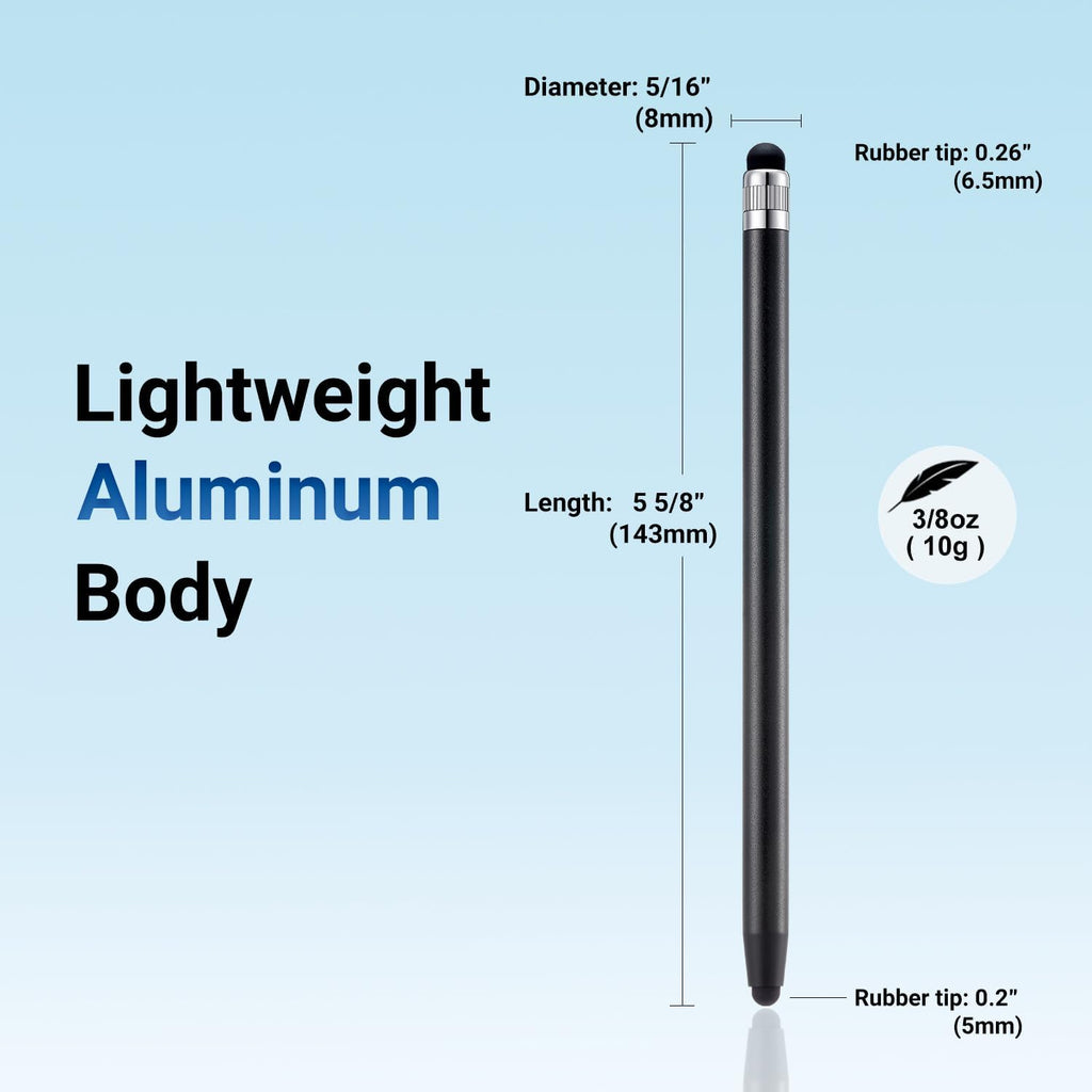 LINFANC 12Pcs Black Stylus Pen for Touchscreen, 2-in-1 High Precision & Sensitivity Stylus Pen for iPhone/iPad/Android Smartphones and Tablets Compatible with All Touch Screens