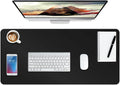 Boutilon Leather Desk Pad Protector,Non-Slip Mouse Pad,Laptop Desk Pad,Office Mouse Mat,Waterproof Leather Desk Blotter,Desk Writing Pad for Office and Home (XL-Black,35.4"x 15.7")