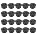 1" Black Desk Grommet, JTemgle Flexible Cable Grommet Cross Rubber Cable Hole Cover Wire Organizer Caps Desktop Cord Management for Home Office TV Stands Tabletops, 20 Pieces