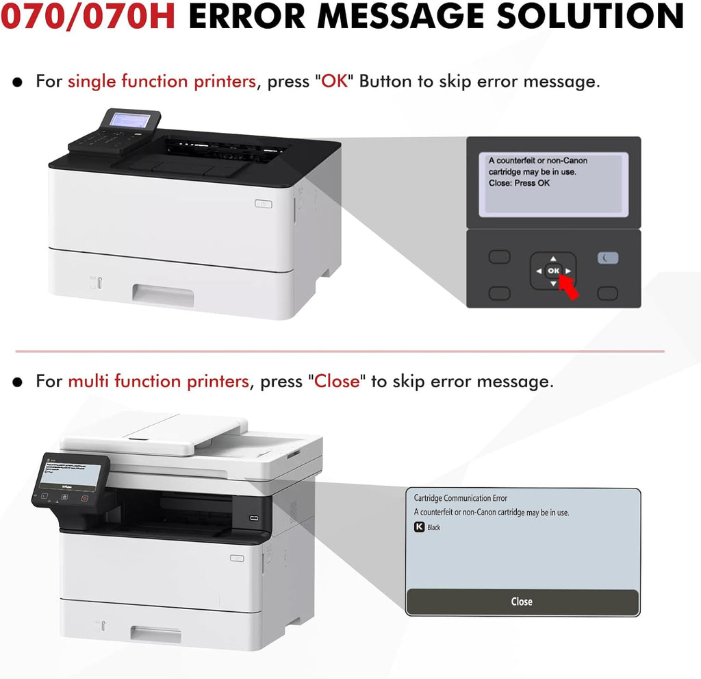 070H 070 Black Toner Cartridge 2-Pack 070H 070 Toner Compatible for Canon 070 070H CRG070 CRG-070 CRG070H CRG-070H Toner Cartridge for Canon imageCLASS MF465 MF462 LBP247 LBP246 Printer Ink