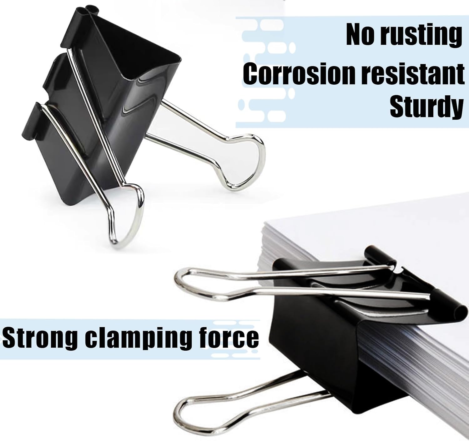 Extra Large Binder Clips 2.4 Inch(48 Pack), Upgrade Large Binding Clips Jumbo Paper Clips, Heavy Duty Big Clamps for Office and Home Supplies, Black