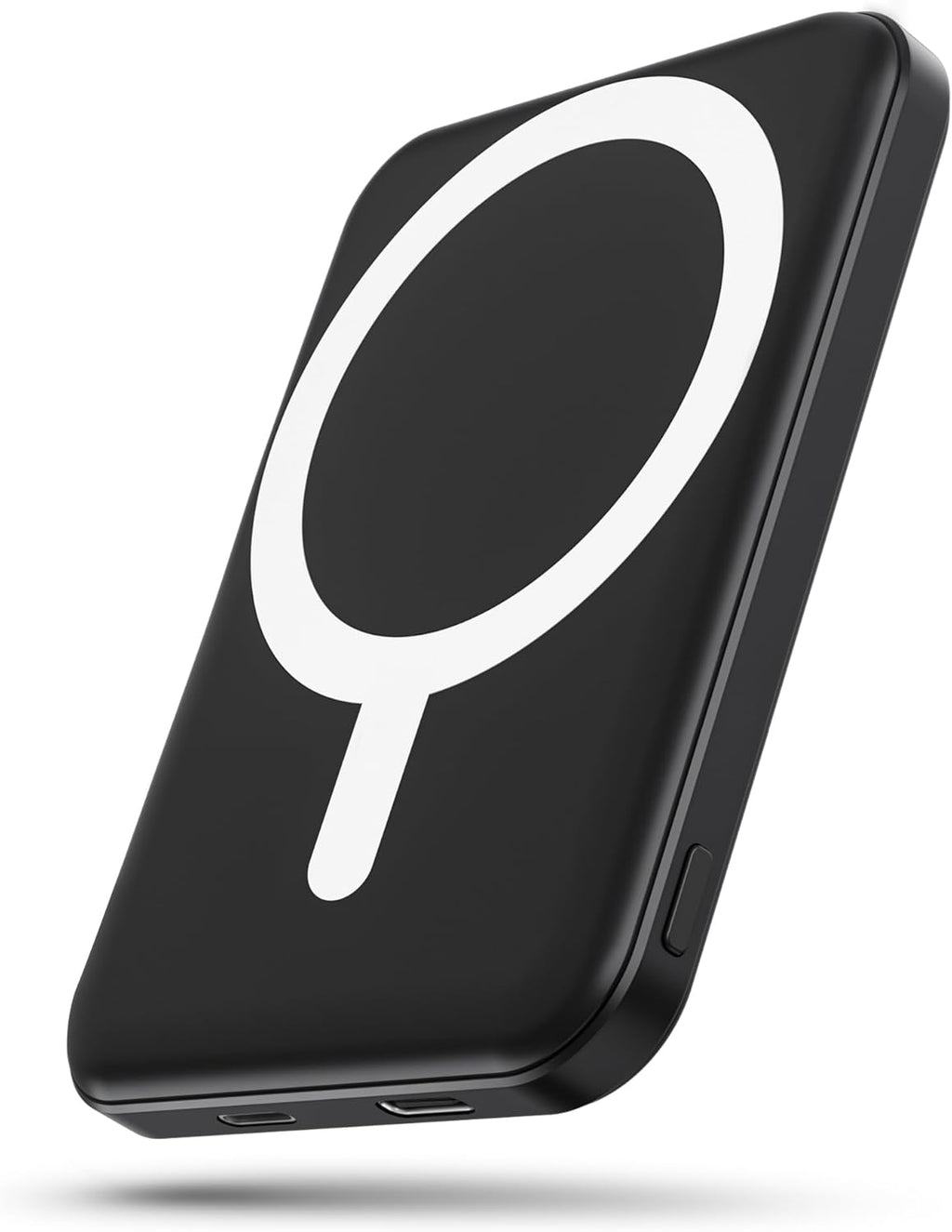 podoru for Magsafe Battery Pack, 5000mAh Magnetic Power Bank with Type-C Cable 20W PD Fast Charging Lighting Input Wireless Portable Charger for iPhone 17/16/15/14/13/12/ All Series-Black