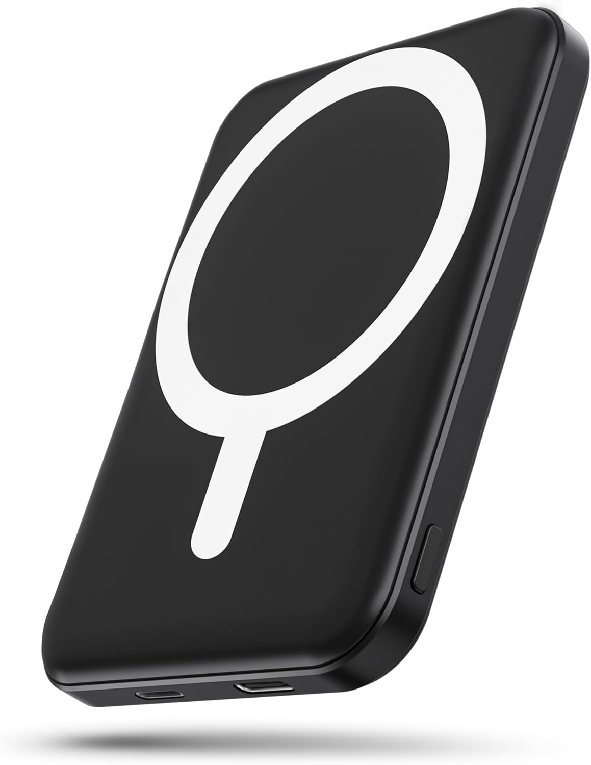 podoru for Magsafe Battery Pack, 5000mAh Magnetic Power Bank with Type-C Cable 20W PD Fast Charging Lighting Input Wireless Portable Charger for iPhone 17/16/15/14/13/12/ All Series-Black