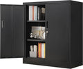 CMY Metal Storage Cabinet, 36" H Locking Storage Cabinet with Adjustable Shelves, Steel Cabinets for Garage, Home, Office, Utility Room-Black
