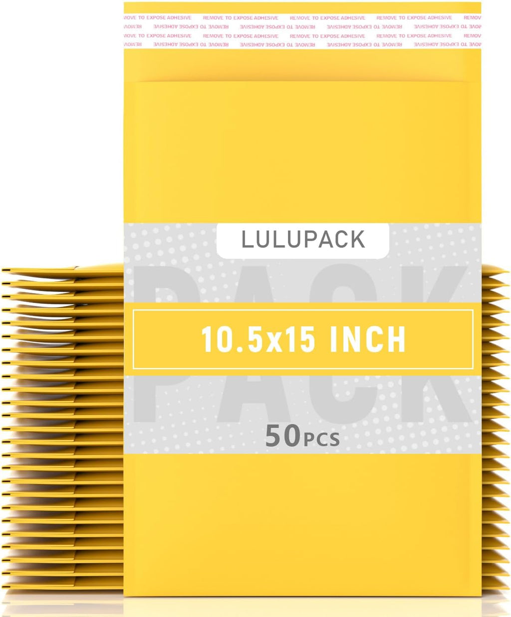 10.5’’ x 15’’ Yellow Kraft Bubble Mailers, Large Bubble Pouch Lightweight Padded Mailing Envelopes, Self Seal Kraft Envelopes Shipping Bags 50 pack