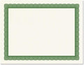 Executive Green & White Parchment Certificate Papers - Pack of 25, Laser & Inkjet Printer Compatible, For Office, Business Awards, Graduation, School Diplomas, 8-1/2" x 11" on 60 lb. Text Stock