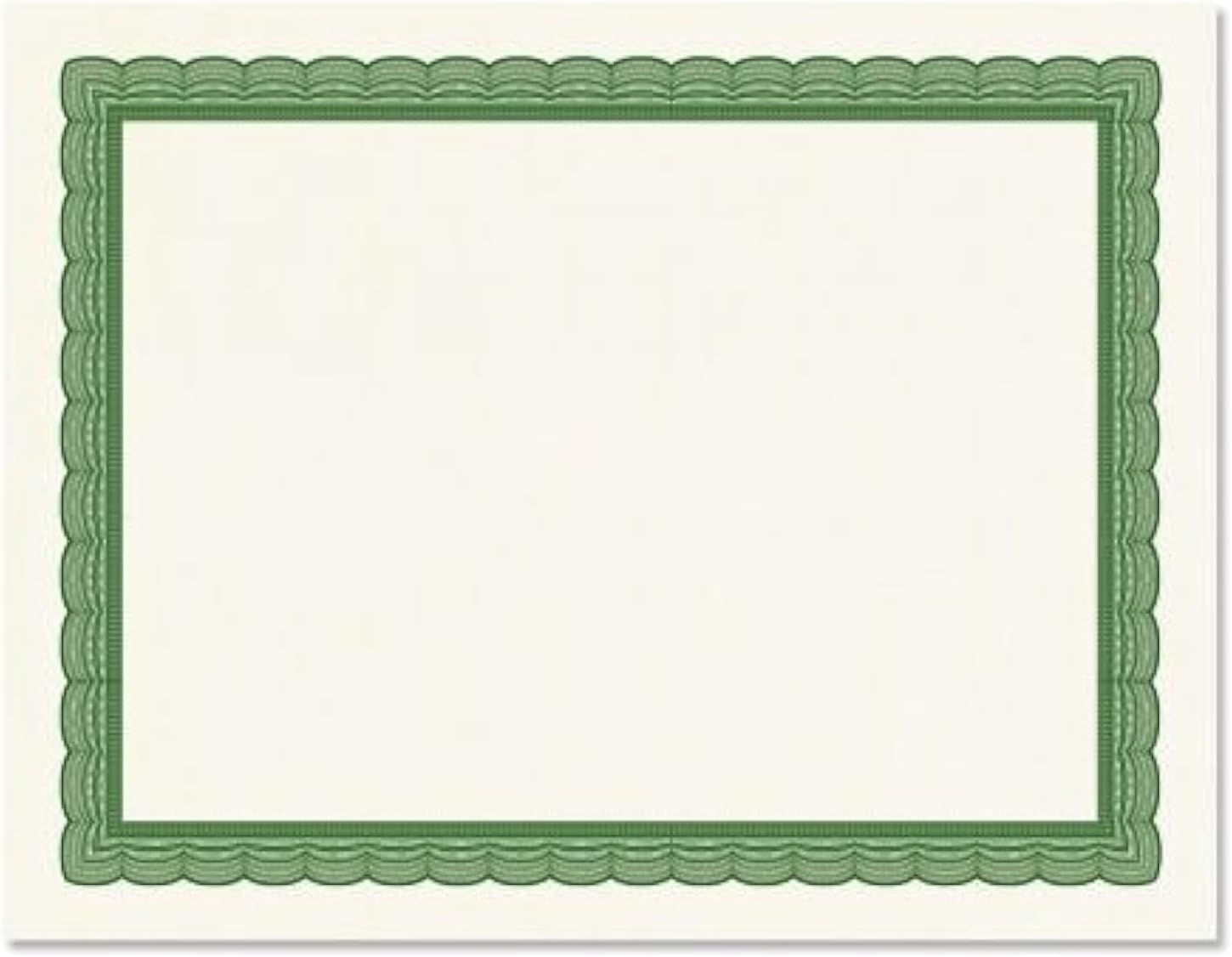 Executive Green & White Parchment Certificate Papers - Pack of 25, Laser & Inkjet Printer Compatible, For Office, Business Awards, Graduation, School Diplomas, 8-1/2" x 11" on 60 lb. Text Stock