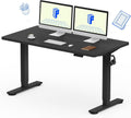 FLEXISPOT EN1 Whole Piece Standing Desk 55 x 28 Inches Stand Up Desk for Workstation and Home Office (Black Frame + 55" Black Top, 2 Packages)