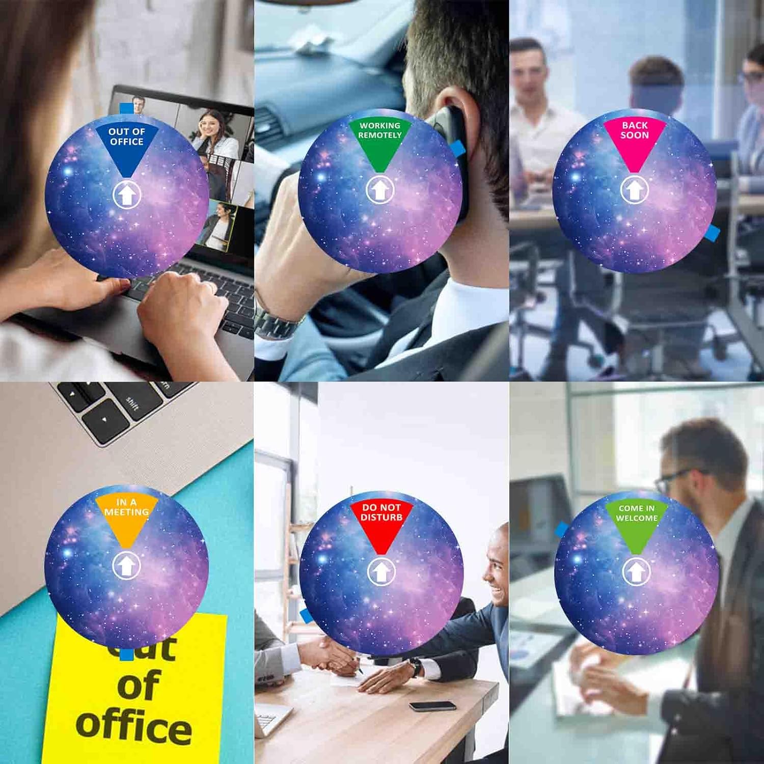 Office Door Sign,Do Not Disturb/Come in Welcome/Out of Office/in a Meeting/Back Soon/Working Remotely Sign, Privacy Door Indicator That Lets Others Know Whether You're Available Or Not (6inch,Light Blue)
