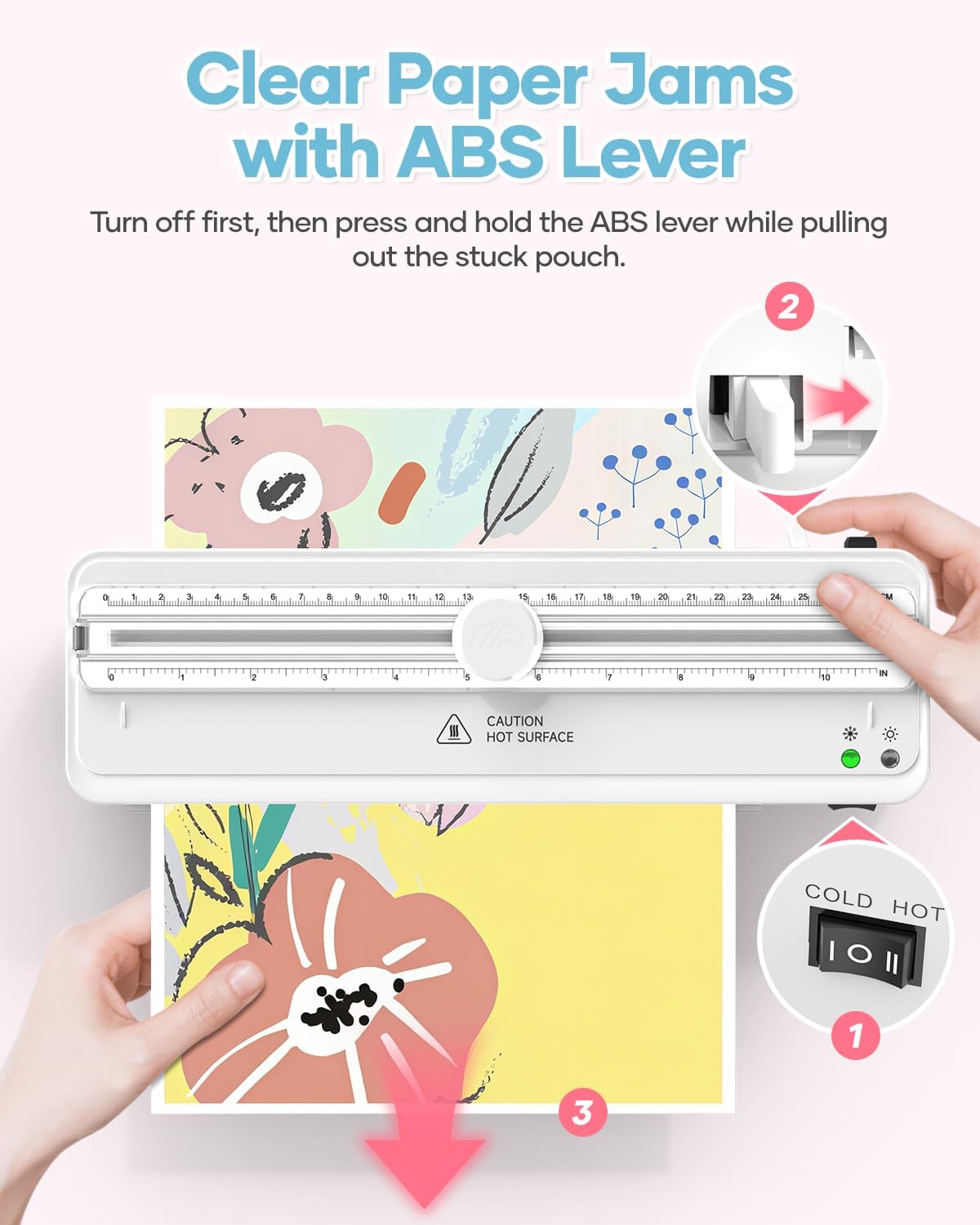 Laminator Machine, 9 Inch with 20 A4 Sheets Thermal and Cold Lamination Built in Cutter Quick Warm Up,Portable Laminating Machine for Home Office School Use, White
