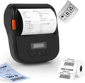 Rongta Bluetooth Label Maker Machine with Tape, Portable Thermal Printer for Small Business,Waterproof Label, Inkless Labeler for Home, Kitchen, School, Office Organization, Black