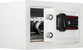 TIGERKING Digital Keypad Safe Box, 0.5 Cubic Feet Small Safe Money Safe Lock Box Cabinet Safes, Solid Alloy Steel Office Hotel Home Mini Safes for Cash Jewelry Documents(White)