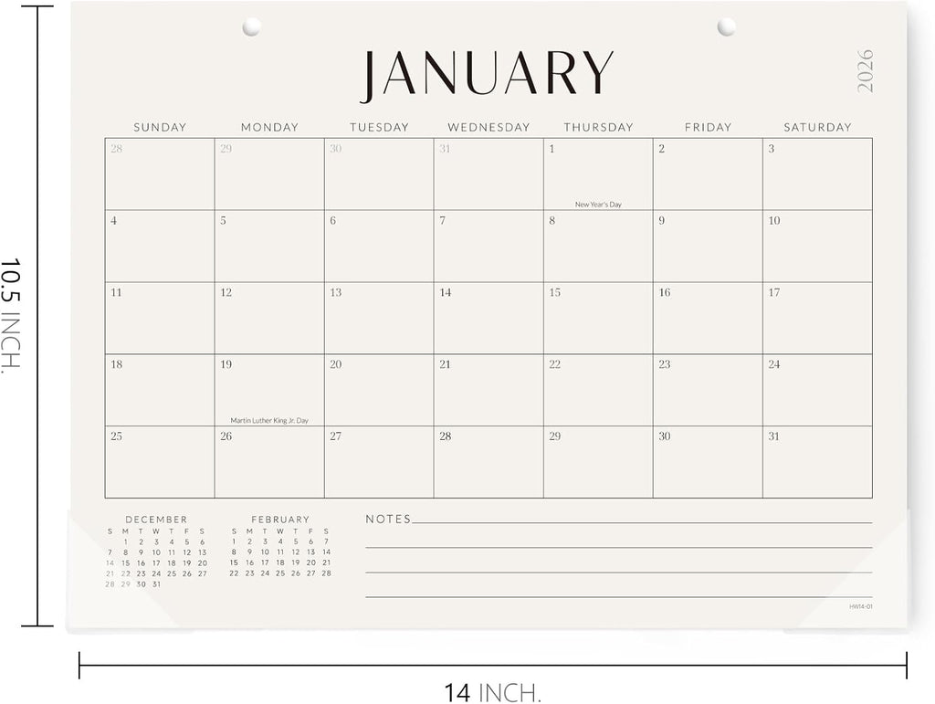 Jotsome Desk Calendar 2025-2026, Desk Pad Calendar From Now to December 2026 14x10.5 inch, Desk Blotter Calendar for Home and Office, Easy Planning