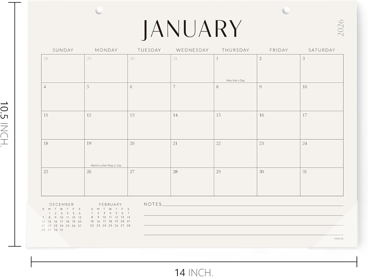 Jotsome Desk Calendar 2025-2026, Desk Pad Calendar From Now to December 2026 14x10.5 inch, Desk Blotter Calendar for Home and Office, Easy Planning