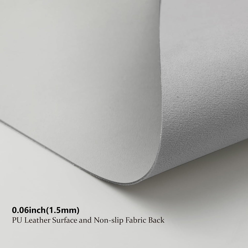 HOMIEAZICOZI Leather Desk Mat - Non-Slip PU Desk Pad for Office and Home - Desk Organization and Accessories - Ideal for Large Mouse Pad and Desk Mats on Top of Desks (White,36''x 17'') (DPD-W-L)