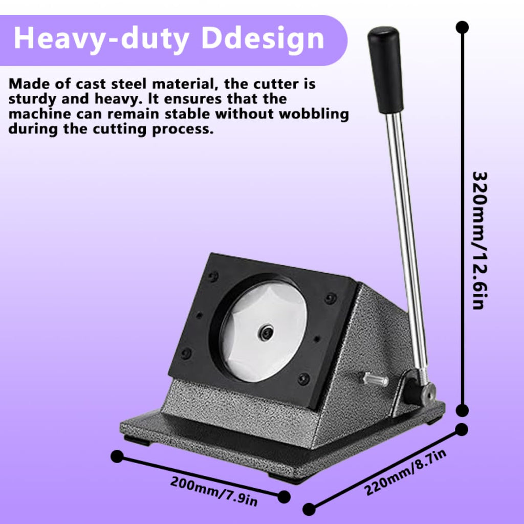 Pin Button Paper Cutter,Manual Circle Paper Cutter Tool, Graphic Punch Die Cutter,for Button Maker Machine. (86mm Circle Cutter, Cut for 75mm)