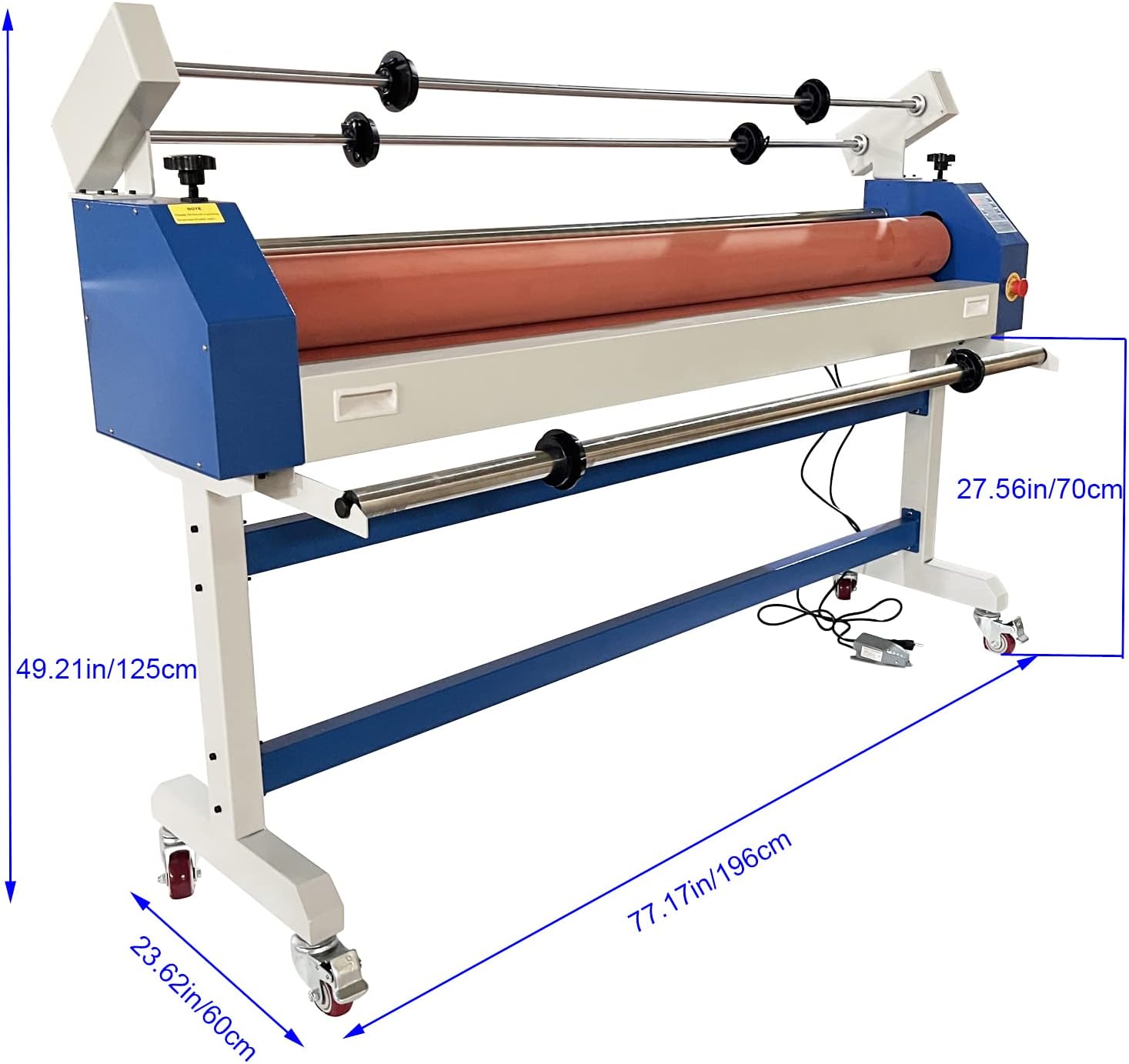 TECHTONGDA 63in Wide Format Cold Laminating Machine 110V Electric Manual Laminator Machine, Cold Roll Laminator with Self-Removing Film Function and Foot Pedal