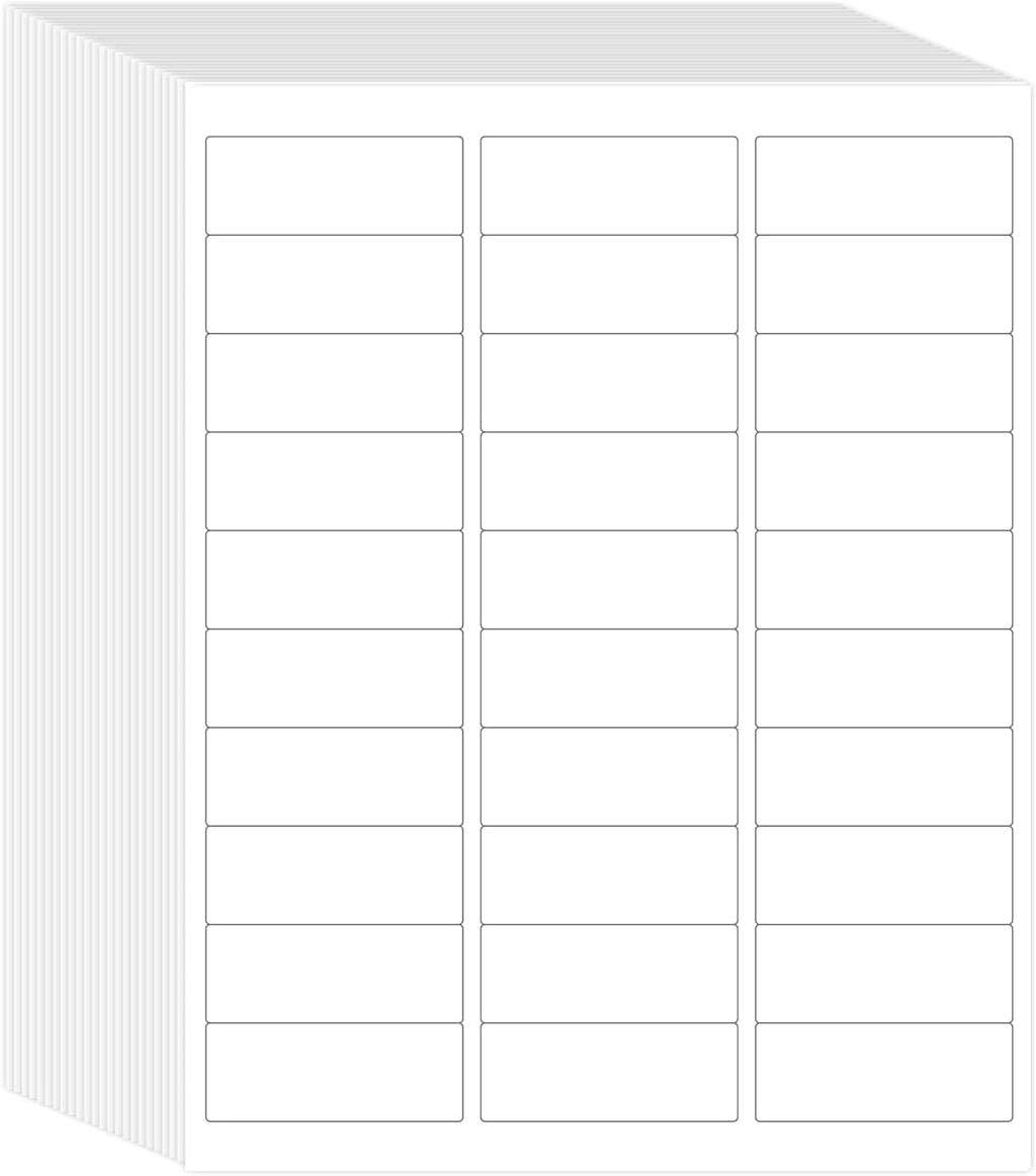 L LIKED Printable Address Labels, 1" x 2-5/8", 1,500 Labels, 30 per Sheet, Label Stickers for Envelopes (50 Sheets)