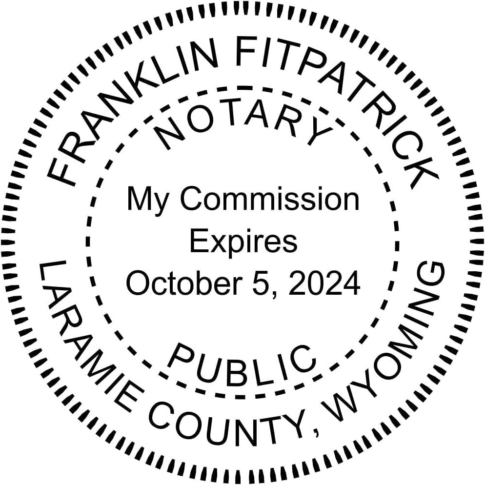 Wyoming Round Notary Embosser | Official State Embosser | Official Seals | Meets State Specifications (Wyoming, Round Embosser)