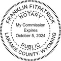 Wyoming Round Notary Embosser | Official State Embosser | Official Seals | Meets State Specifications (Wyoming, Round Embosser)
