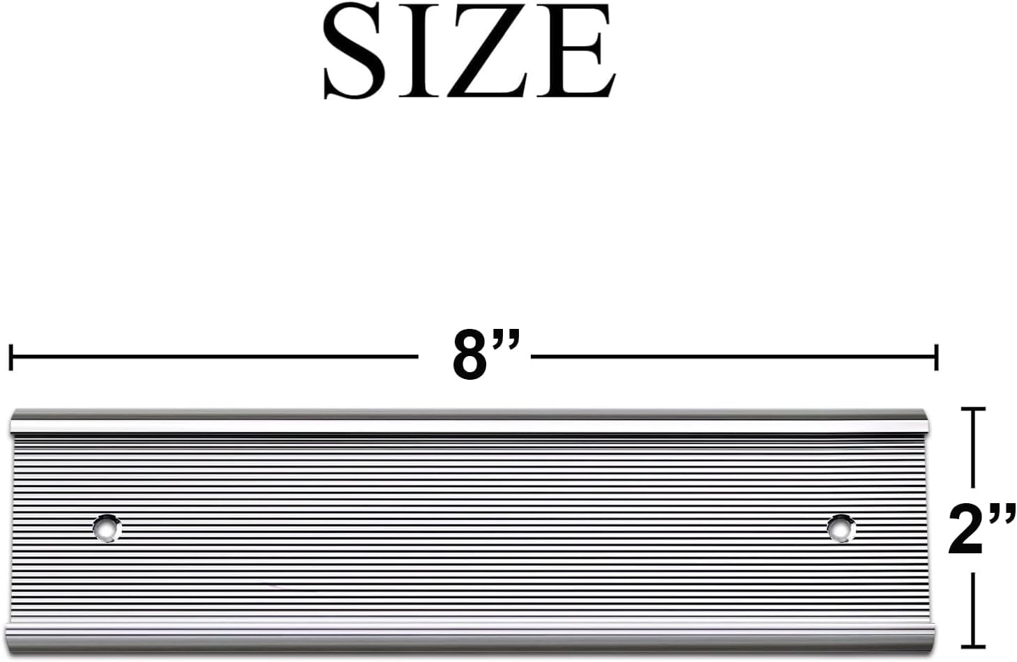 10 Pack Aluminum Name Plate Holders for Door or Wall, 2” x 8” Office Wall Mount Name Plate Holder with Textured Design and Double Sided Tape, for Office, Business, Meeting Room (Silver)
