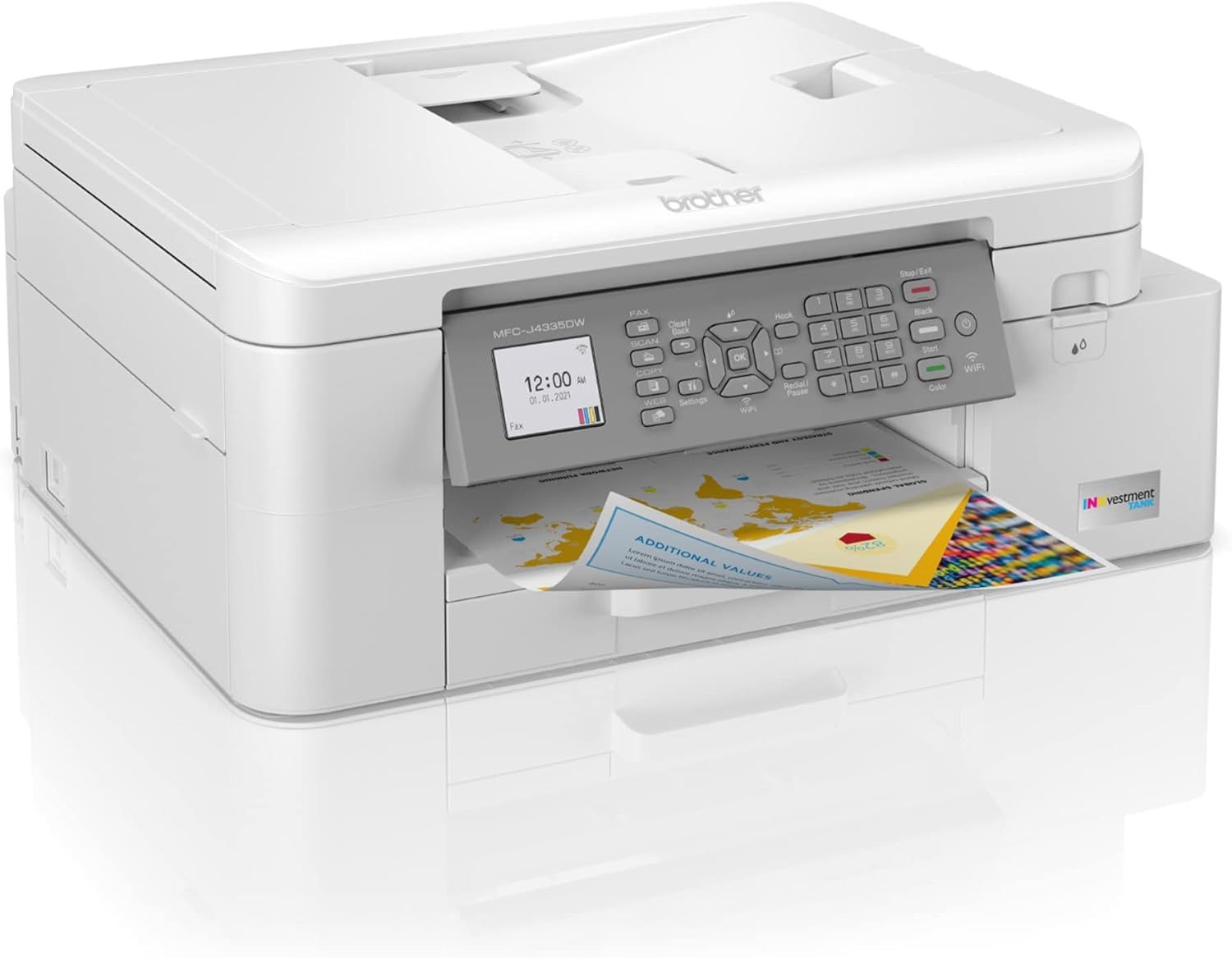 Brother MFC-J4335DW INKvestment Tank Wireless All-in-One Color Inkjet Printer, Up to 1-Year of Ink in-Box, Duplex Printing, Mobile and Cloud Print, Works with Alexa