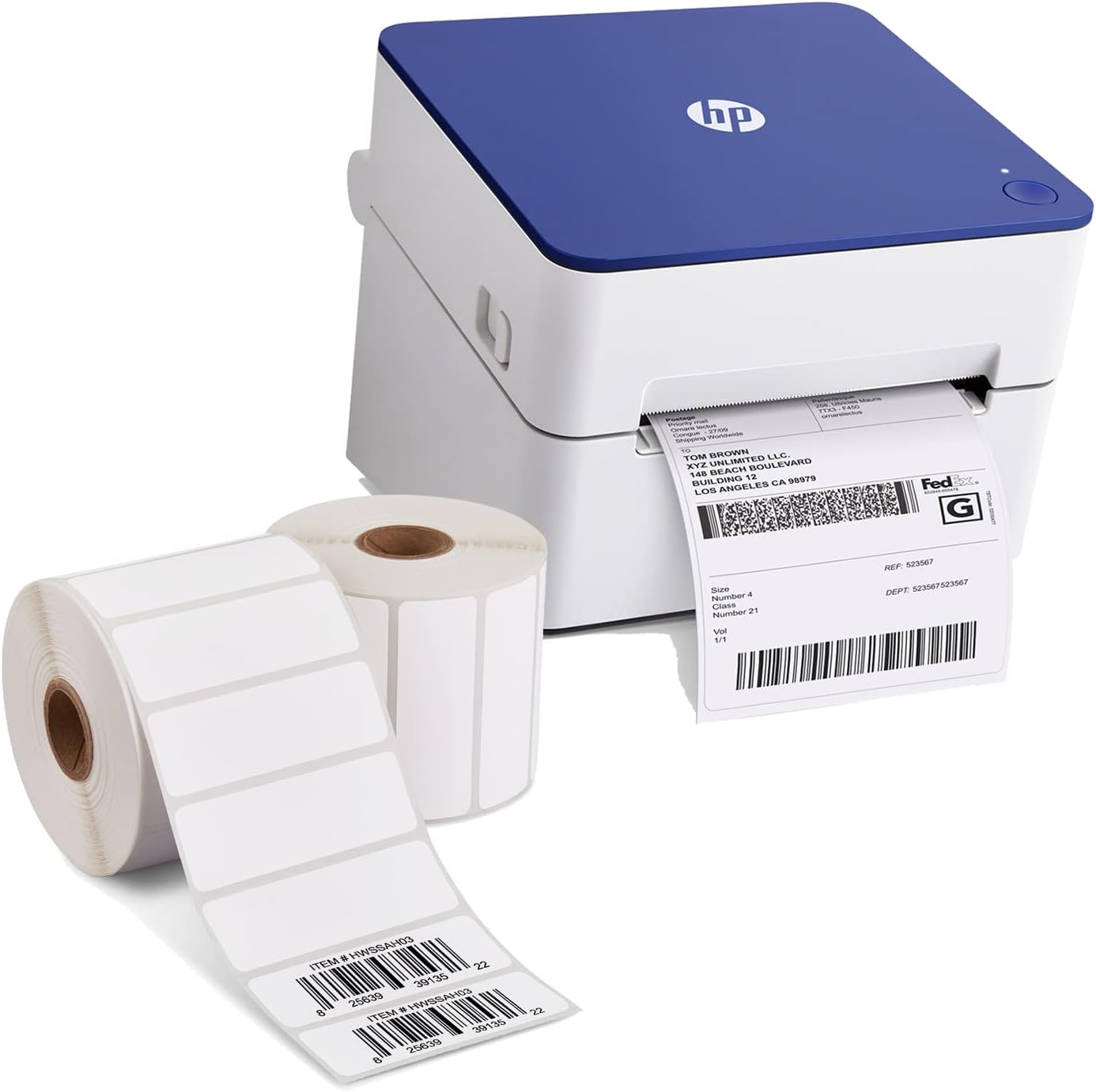 HP Shipping Label Printer, 4x6 Direct Thermal, Compact & Easy-to-use, High-Speed 300 DPI Printer, Barcode Printer + HP 3” x 1” Direct Thermal Shipping Labels, 2 Rolls, 1375 Sheets per Roll