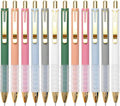 Linbsunne Ballpoint Pens Black Medium Point 1mm with Super Soft Grip Ball Point Pen for Men Women Retractable(gold-6x2 pcs)